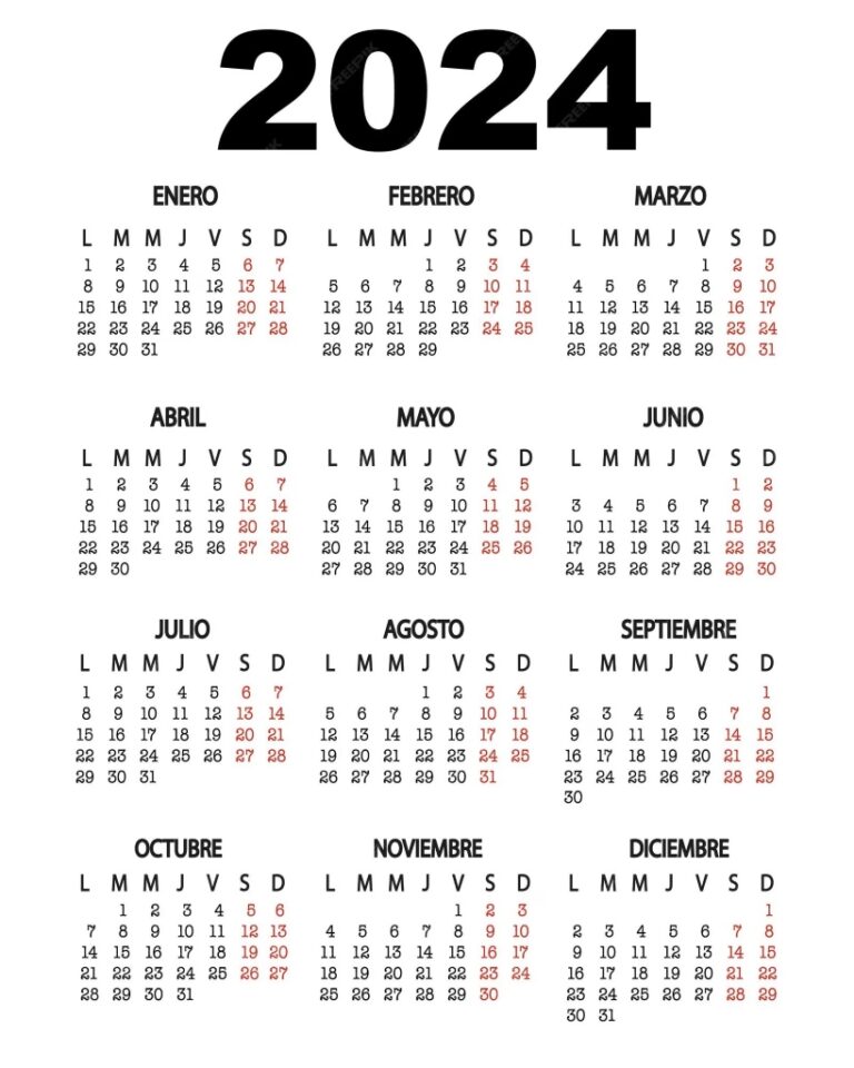 Calendario Días inhábiles 2024 Notarios y Registradores